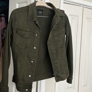 Zara army green, men’s denim jacket